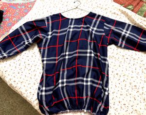 Blue Plaid Top