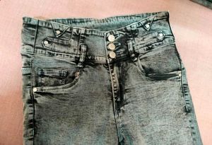 Acid Wash High Waisted Jeans