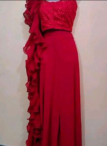Price Drop✨Maroon Ruffled Plazzo Dress💐💕