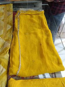 Yellow Printed Salwar Suit Material