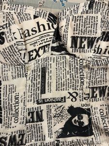 Newspaper Print Bustier Crop Top