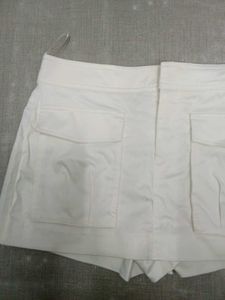 ZARA White Skort with Pockets