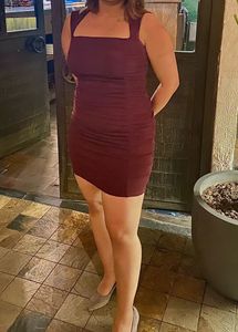 Burgundy Bodycon Mini Dress