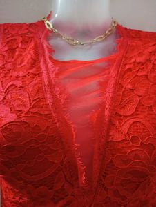 Red Lace Sleeveless Dress