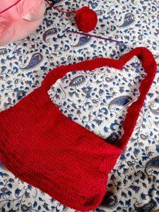 RED CROCHET BAG