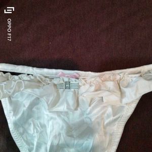 White satin Thong