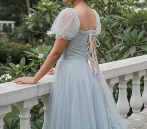 Grey Tulle Formal Dress