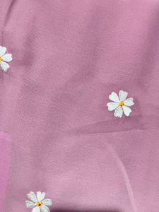 Lilac Floral Embroidered Lightweight Saree