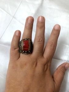 TURQUOISE CORAL GEMSTONE TIBETAN Stone Ring