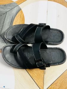 Black Buckle Sandals