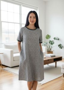 linen blend loose dress