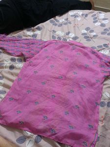 Pink Embroidered Kurta