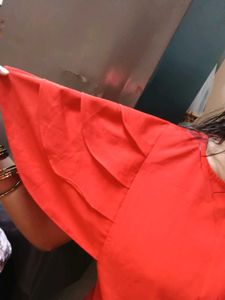 Stylish Red Ruffled Jumpsuit