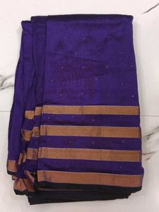 Elegant Purple Saree with Stripes