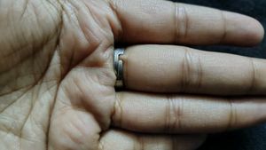Silver Oxidised Flower Mirror Ring