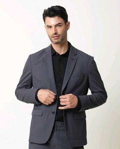 Rare Rabbit Men's Grey Patterned Blazer, L Size