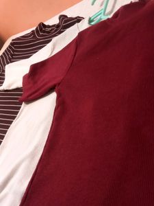 3 Ribbed Crop Tops