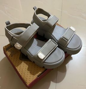 Gray Platform Sandals