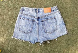 Pull N Bear Ripped Denim Shorts