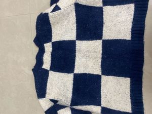 Checked Wool Sweater