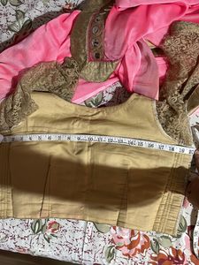 Pure Chiffon Mirror Work Saree,Blouse