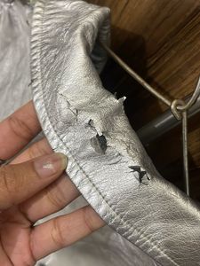 Silver Metallic Biker Jacket