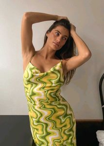 Yellow Print Maxi Dress