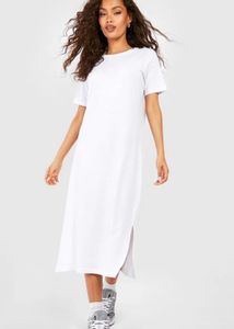 PRETTYLITTLETHING white t-shirt midi dress