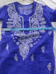 Hand Embroide Chikan Kurti With Peticot