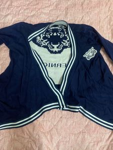 Printed Jacket In Blue Colour