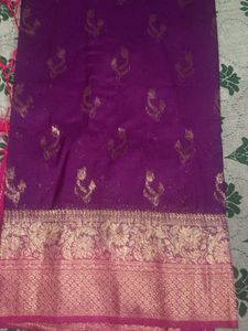 Purple Banarasi Silk Saree