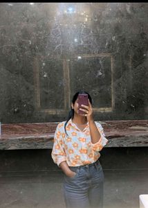 Orange Floral Button-Down