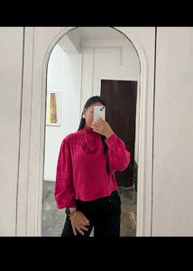 Pink Tie-Neck Top