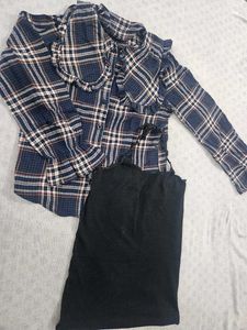 Plaid Shirt with Tank Top