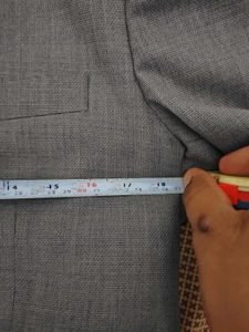 Men Gray Coat-Pat Set