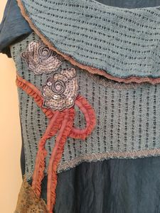 Bluish Grey Party Wear Hip Cover Top