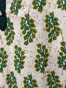 Green Floral Print Kurta