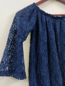 Navy Lace Top