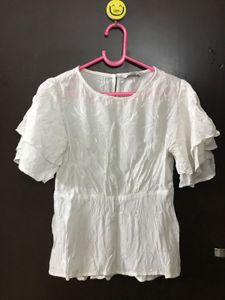 White Silky Top Bust 34 Waist 28 Length 22 inches