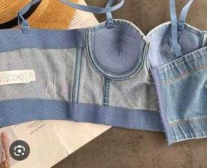 Very Beautiful Aster Denim Bustier Crop Top