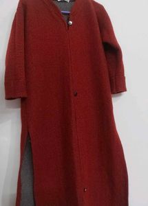 Red Knit Duster Kurti for Women