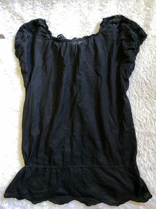 Y2K Black Lace Ruffle Top