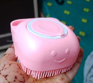 Cute Pink Silicone Bath Brush