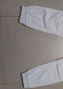 Beautiful White Cotton Denim Style Pant