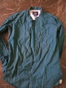 Radian Teal Mandarin Collar Shirt