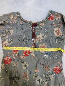 FLORAL MIRROR WORK KURTA SET