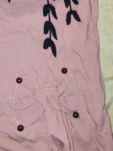 Peach Leaf Print Top