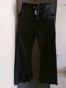 Black Jeans with fringed hem
