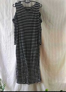 Striped Cold Shoulder Dress