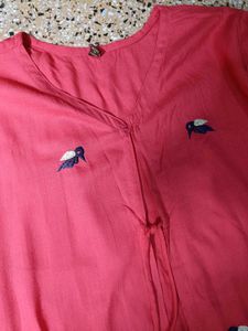 Embroidered Long Peach shrug